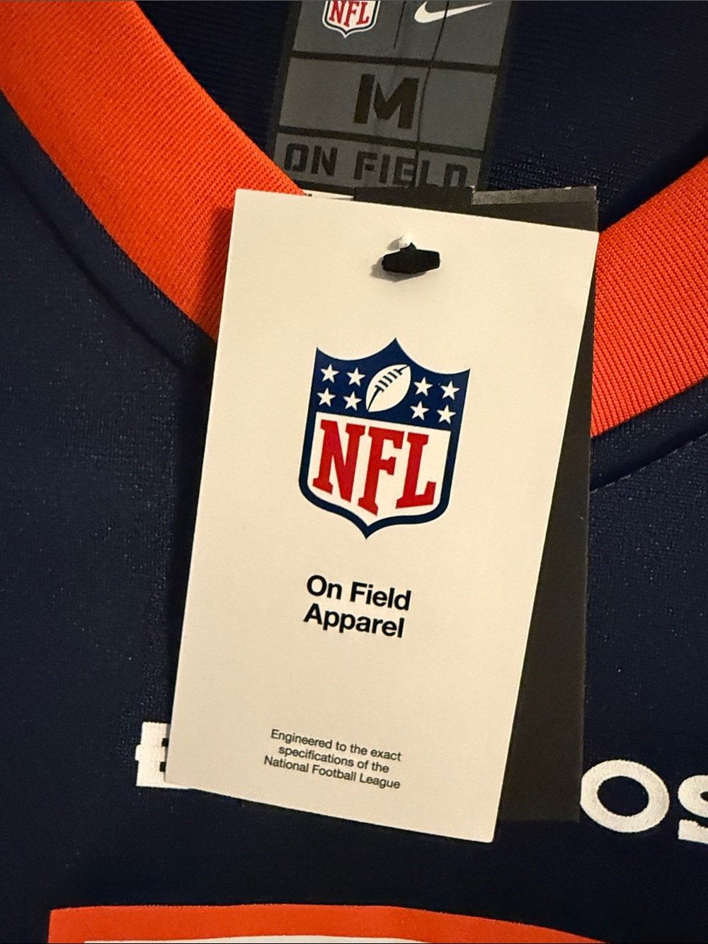 Denver Broncos No.3 Navy and Orange Football Jersey - Nike - Picture 4 of 7